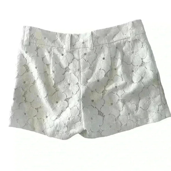 Diane von Furstenberg DVF White Lace Naples Shorts Size 2 - Picture 8 of 12